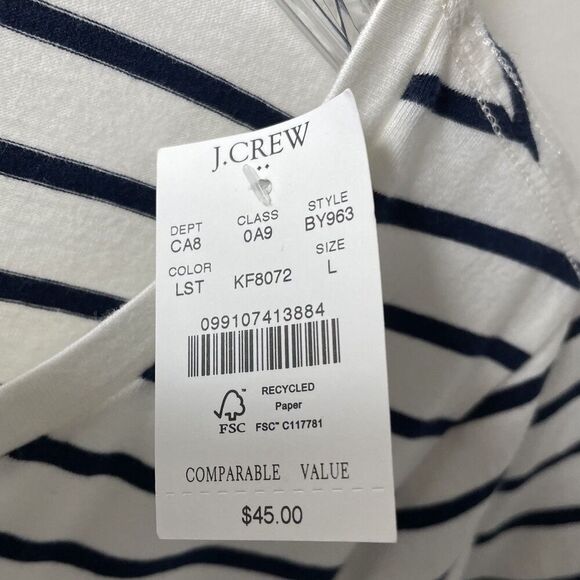 J.CREW Embellished Lobster Tee Women Large Striped NEW Sequin Nautical BY963 - Picture 14 of 14